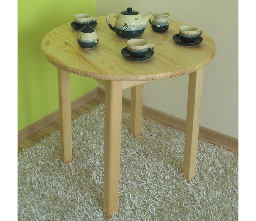 Kulatý dřevěný stůl NOE, průměr 60cm, borovice - Expedo s.r.o.