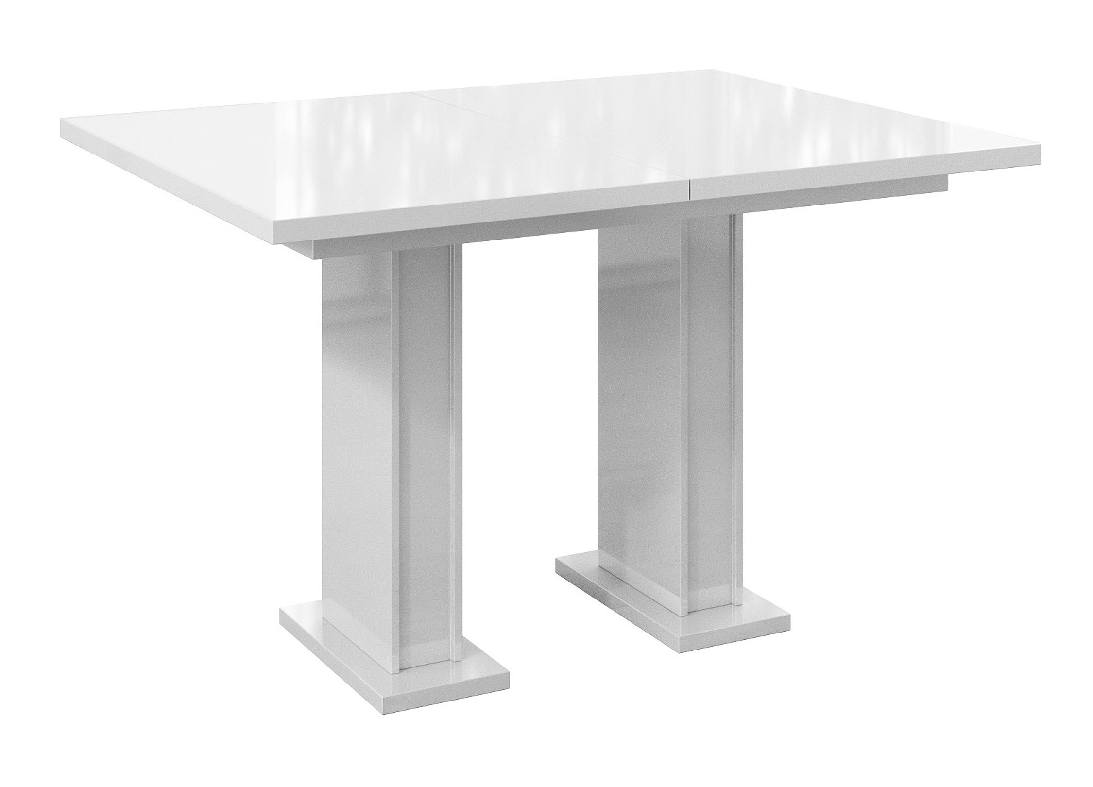 Rozkládací stůl BUTTER, 120-160x76x80, bílý lesk - Expedo s.r.o.