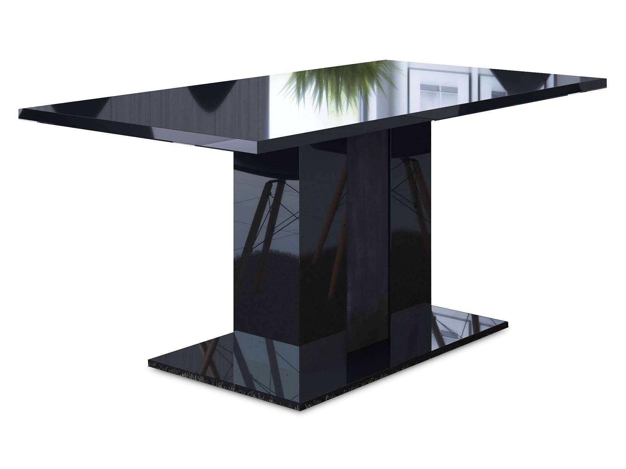 Stůl DENAR, 160x76x90, černý lesk - Expedo s.r.o.