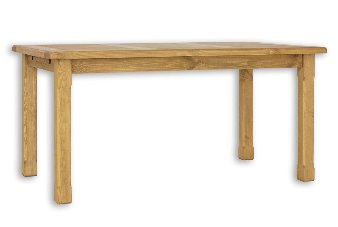 Dřevěný stůl 80x140 MES 02 A s hladkou deskou - K13 bělená borovice - Nábytek Harmonia s.r.o.