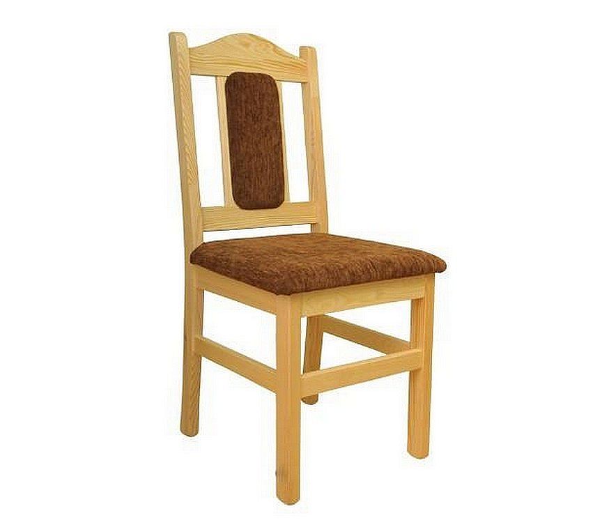 Dřevěná židle SITDOWN 1, 96x44x42 cm, borovice světlá, hnědý potah - Expedo s.r.o.