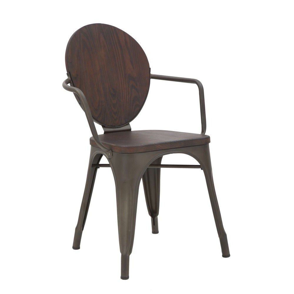 Set 2 ks židlí s područkou Mauro Ferretti Harim 54x51x83 cm, tmavě šedá/přírodní - MUJ HOUSE.cz
