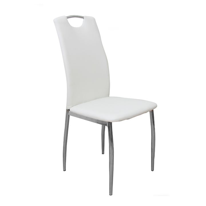 Jídelní židle, ekokůže bílá / chrom, ERVINA 0000182182 Tempo Kondela - DEKORHOME.CZ