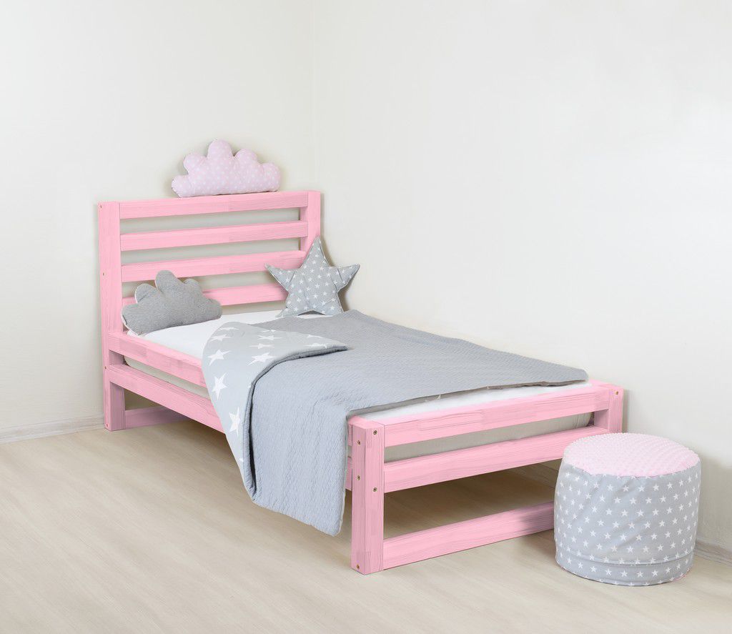 Benlemi Dětská postel DeLuxe 120x160 cm Barva: Růžová - Benlemi.cz