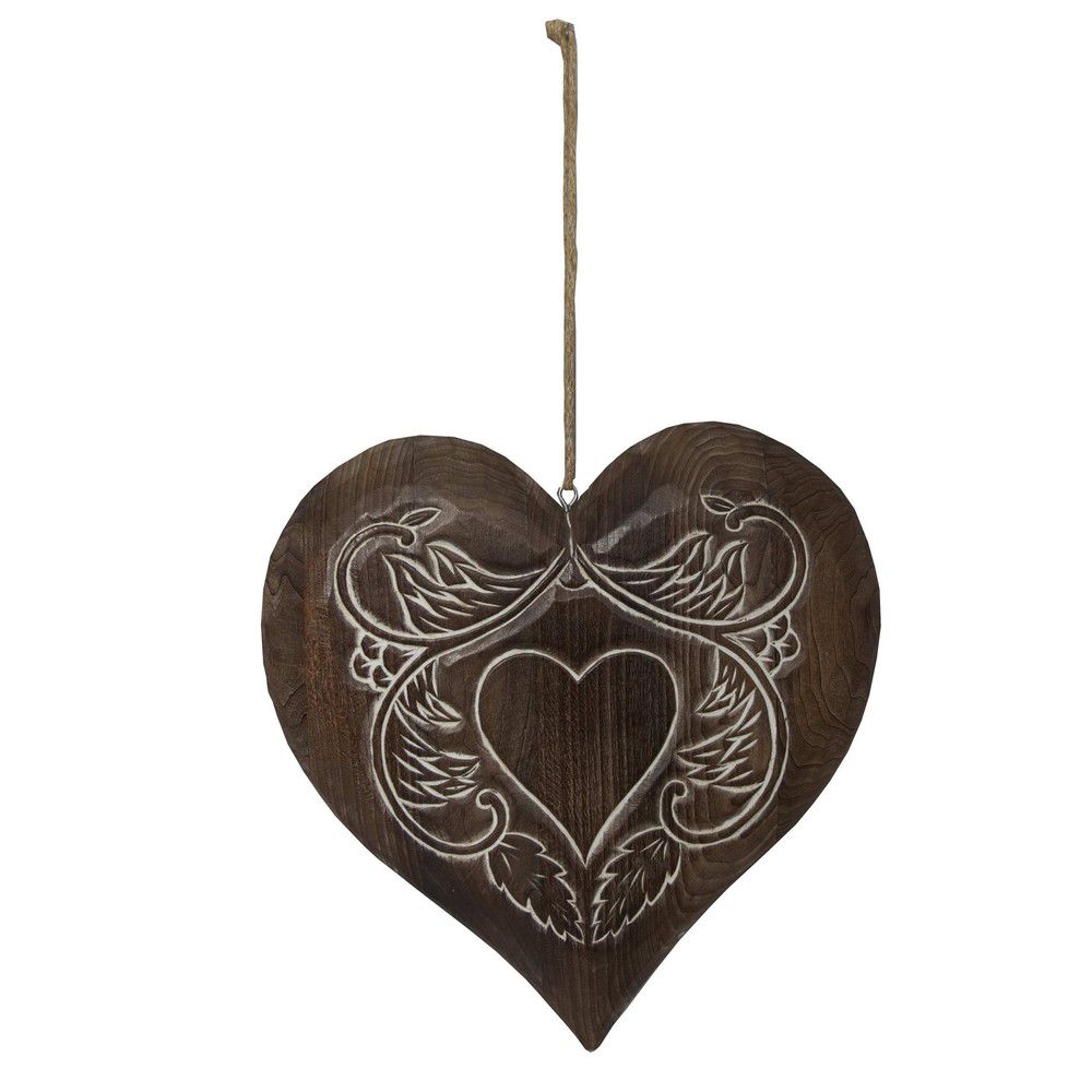 Závěsná dekorace ve tvaru srdce Antic Line Wooden Heart - Bonami.cz