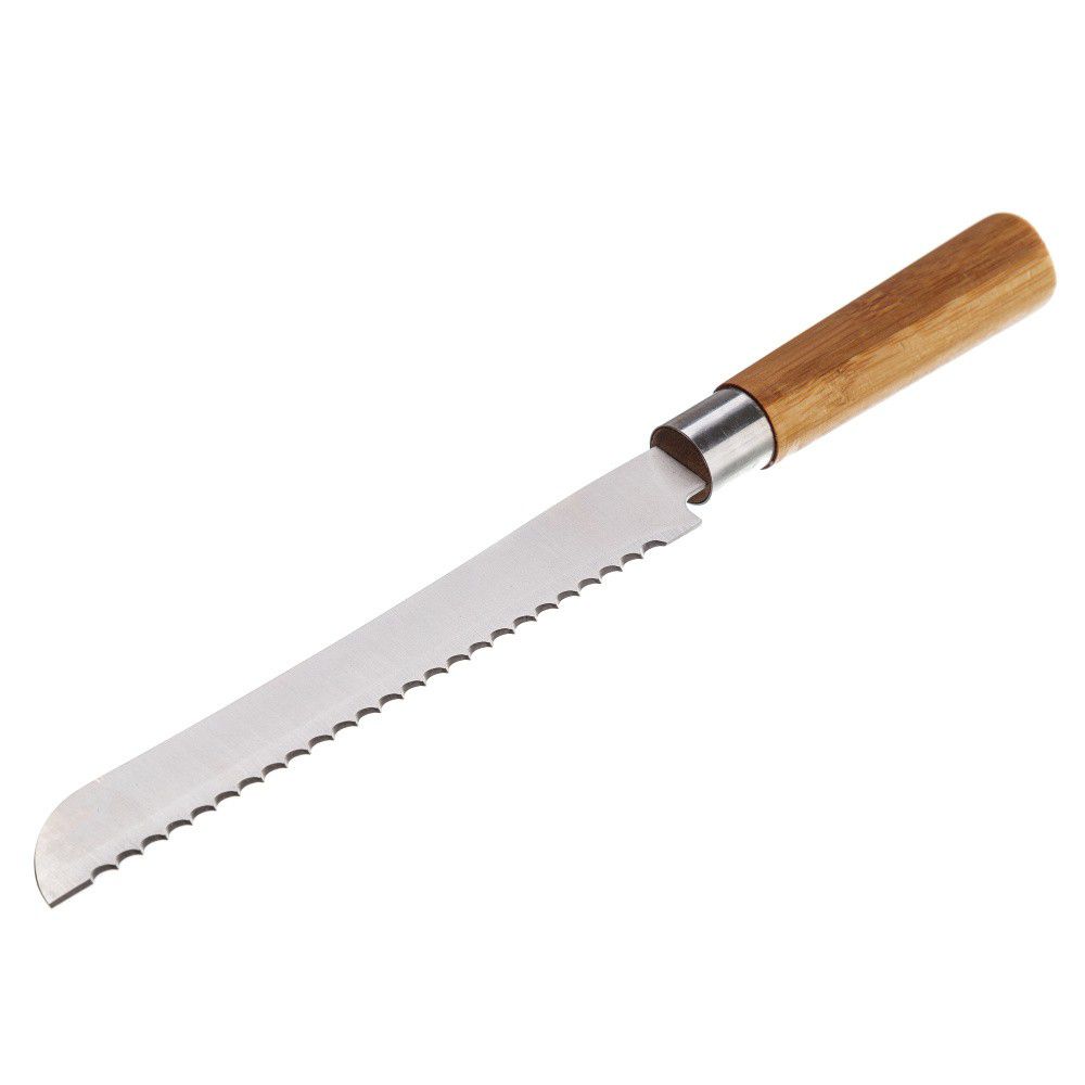 Nůž na pečivo Unimasa z nerezové oceli a bambusu Unisama, délka 32,5 cm - Bonami.cz