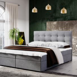 Čalouněná postel LAKE 2 + rošt + matrace + topper, 180x200, Cosmic 160