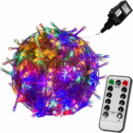 VOLTRONIC® Vánoční LED osvětlení 10 m - barevná 100 LED + ovladač