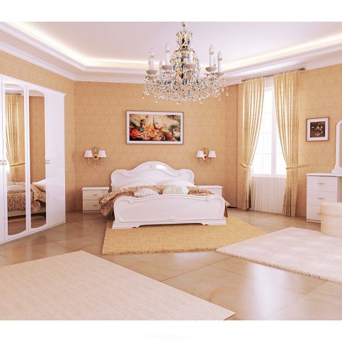 Ložnice PAPER - postel 160x200+rošt+matrace DE LUX+2x noč. stolek+čtyřdveřová skříň se zrcadlem+toal - Expedo s.r.o.