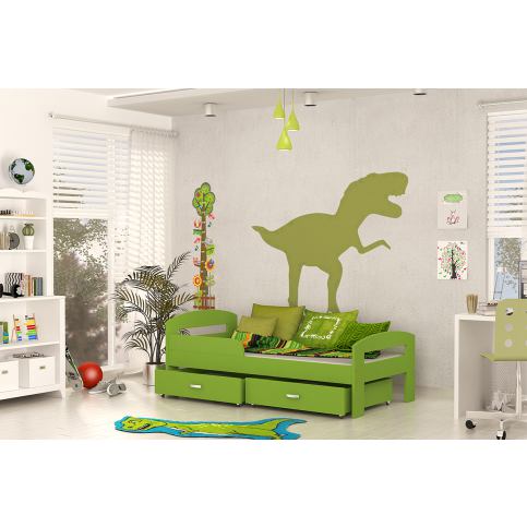 Dětská postel BAJKA, color, 180x80, zelený - Expedo s.r.o.