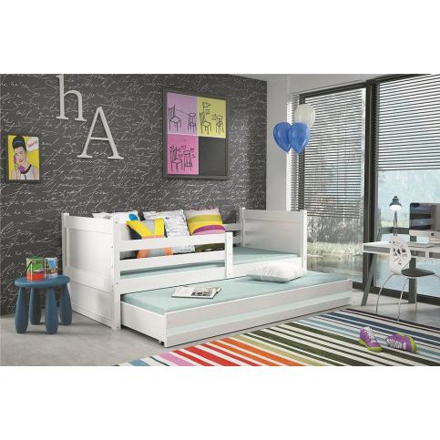 Dětská postel FIONA 2 + matrace + rošt ZDARMA, 90x200 cm, bílý, bílá - Expedo s.r.o.