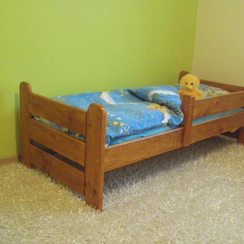 Dětská postel SKŘÍTEK + rošt ZDARMA, 80x160cm, přírodní-lak - Expedo s.r.o.