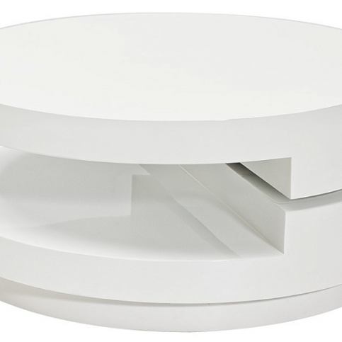 Konferenční stolek FABKA, 80x80x37, bílá lesk - Expedo s.r.o.