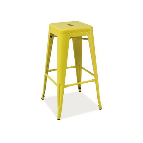 Barová židle SHORT, 76x31x31, žlutá - Expedo s.r.o.