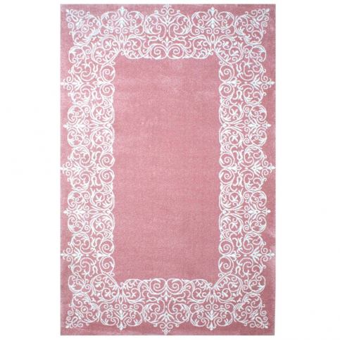 Růžový koberec Mafisto Frame, 160 x 230 cm - Bonami.cz