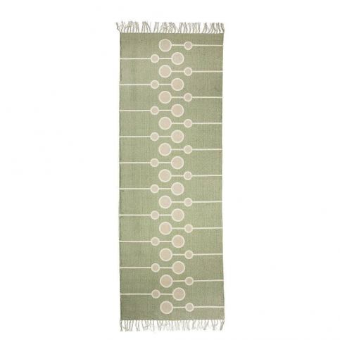 Zelený bavlněný koberec Bloomingville Gredo, 70 x 200 cm - Bonami.cz