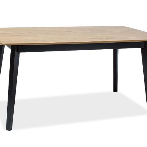 Jídelní stůl MACRON, 75x90x160, dub/černá - Expedo s.r.o.