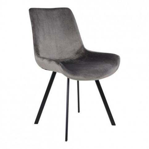 House Nordic Jídelní židle DRAMMEN šedá samet /černá podnož - Alhambra | design studio