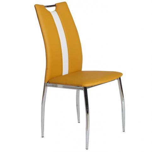 Jídelní židle OLIVA žlutá kari / bílá Tempo Kondela - DEKORHOME.CZ