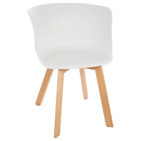 Atmosphera Créateur d\'intérieur Sedadlo, židle, bílá židle, taburet, bílá stolička, pouf - barva bí - EMAKO.CZ s.r.o.