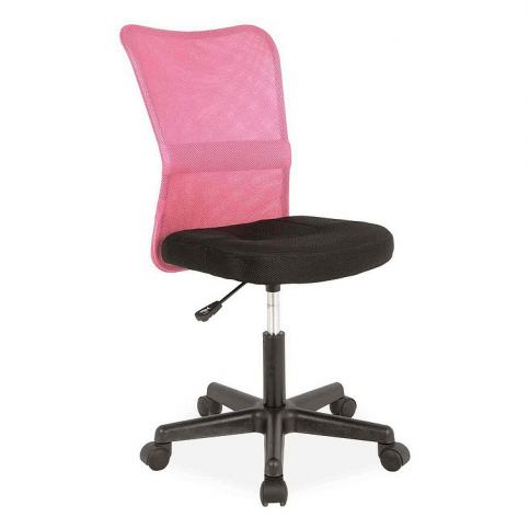 Kancelářská židle ERGO, 74-86x41x41x43-53, černá/růžová - Expedo s.r.o.