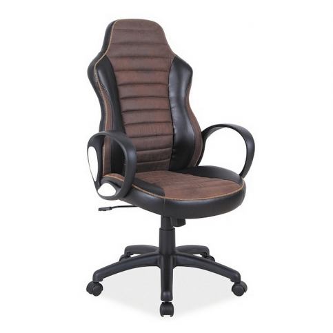 Kancelářská židle PEN, 113-123x61x47x47-57, černá/hnědá - Expedo s.r.o.