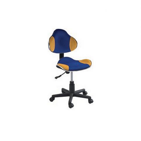 Kancelářská židle PORT, 80-92x48x41x38-50, modrá/žlutá - Expedo s.r.o.