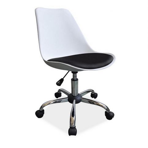 Kancelářská židle SEVEN, 79-89x47x42x42-52, bílá/černá - Expedo s.r.o.