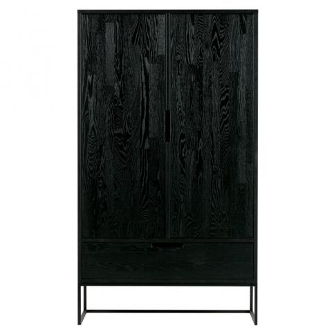 Černá skříň z dubového dřeva WOOOD Silas, výška 145 cm - Bonami.cz