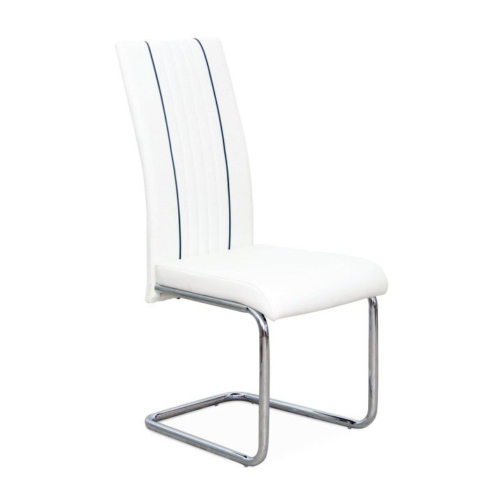 Jídelní židle, ekokůže bílá / černá / chrom, LESANA 0000182189 Tempo Kondela - DEKORHOME.CZ