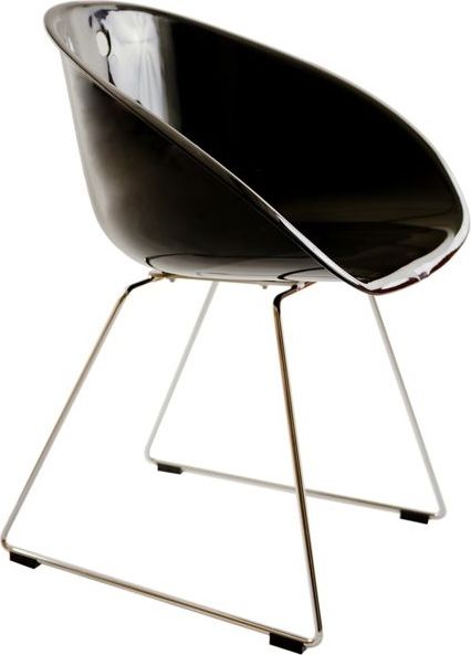 Mørtens Furniture Moderní jídelní židle, černá, jedinečný design, plast sedák, kovová chromovaná podnož Barva: černá - M DUM.cz