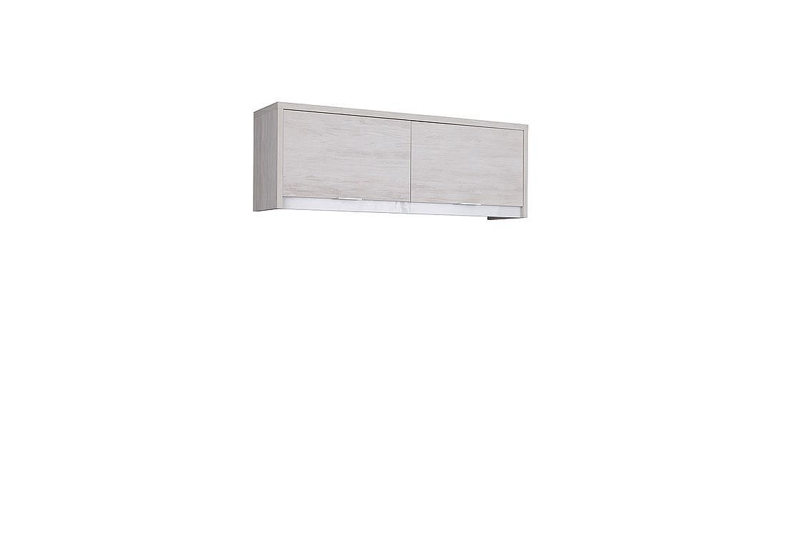 Závěsná skříňka KOLOREDO + LED, 120x32x35, dub bílý/bílá lesk - Expedo s.r.o.