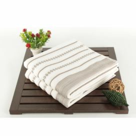 Sada 2 krémových ručníků Patricia Bombeli, 50 x 90 cm