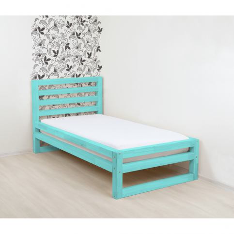Tyrkysově modrá dřevěná jednolůžková postel Benlemi DeLuxe, 190 x 80 cm - Bonami.cz