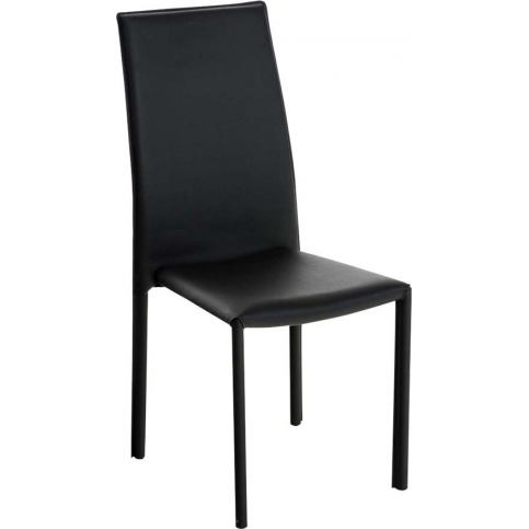 BHM Germany Elegantní jídelní židle, černá, syntetická kůže, kovová podnož, moderní - M DUM.cz
