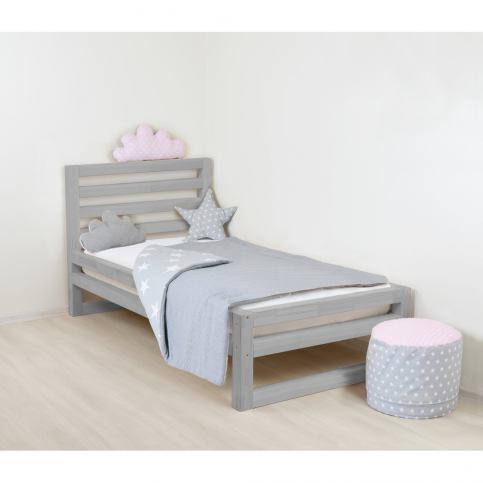 Dětská šedá dřevěná jednolůžková postel Benlemi DeLuxe, 160 x 120 cm - Bonami.cz