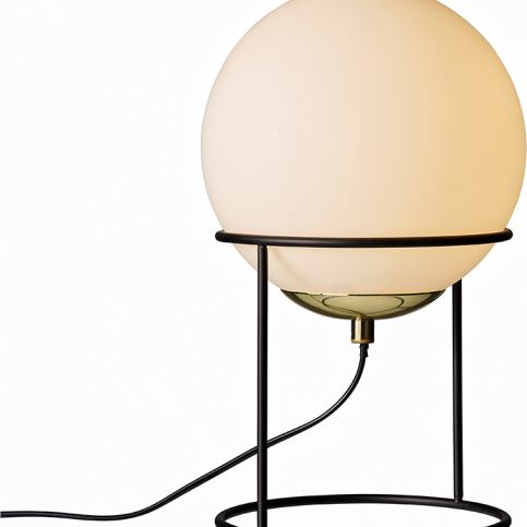 DybergLarsen Originální stolní lampa, výška 34 cm, kouřové sklo, černá kovová podnož, - M DUM.cz