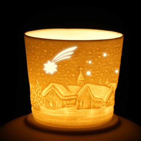 Porcelánový svícen na votivní svíčku Kometa - Velký Košík