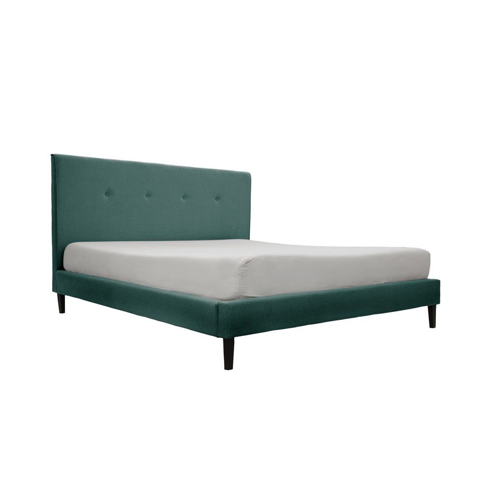 Zeleno-modrá postel s černými nohami Vivonita Kent, 180 x 200 cm - Bonami.cz