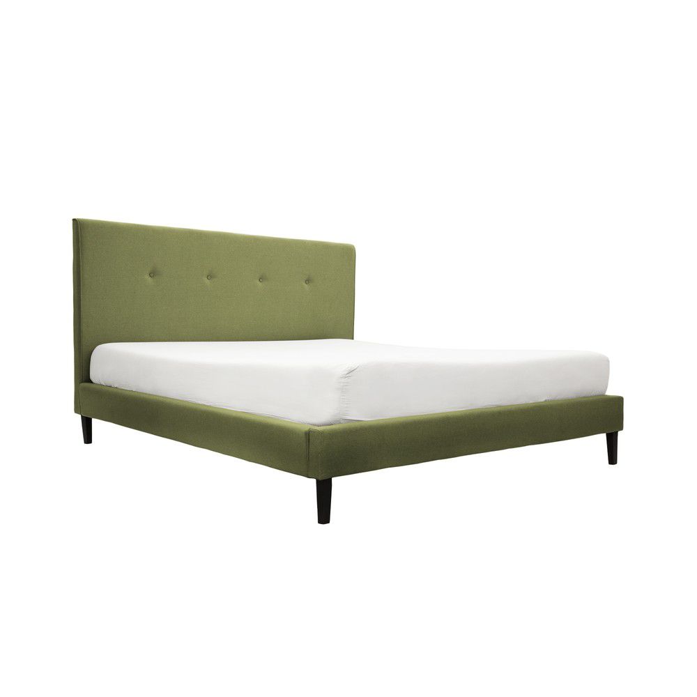 Zelená postel s černými nohami Vivonita Kent, 140 x 200 cm - Bonami.cz