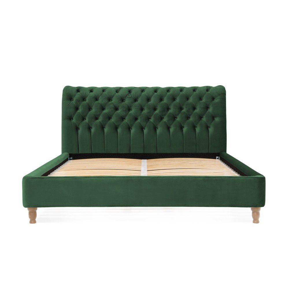 Zelená postel z bukového dřeva Vivonita Allon, 180 x 200 cm - Bonami.cz