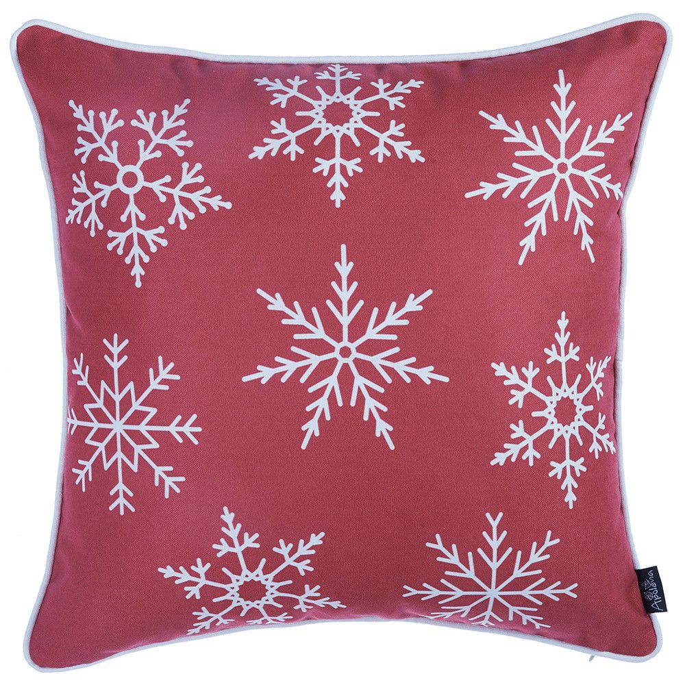 Červený povlak na polštář s vánočním motivem Mike & Co. NEW YORK Honey Snow, 45 x 45 cm - Bonami.cz