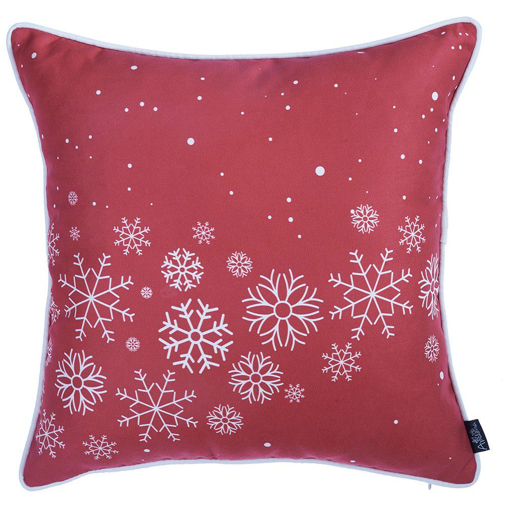 Červený povlak na polštář s vánočním motivem Mike & Co. NEW YORK Honey Snowflakes, 45 x 45 cm - Bonami.cz