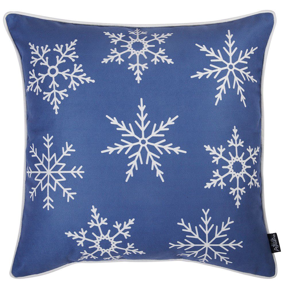 Modrý povlak na polštář s vánočním motivem Mike & Co. NEW YORK Honey Snowflakes, 45 x 45 cm - Bonami.cz