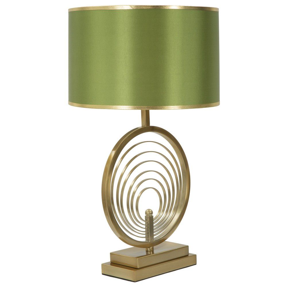 Zelená stolní lampa s konstrukcí ve zlaté barvě Mauro Ferretti Oblix - Bonami.cz