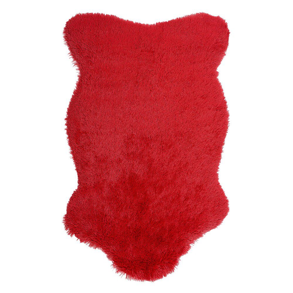 Červený kožešinový koberec Ranto Soft Bear, 70 x 105 cm - Bonami.cz