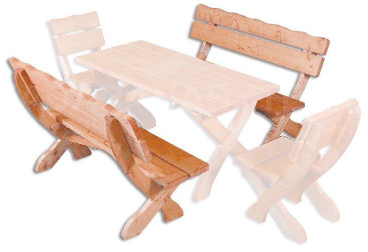 Drewmax MO105 lavice - Zahradní lavice ze smrkového dřeva, lakovaná 150x65x72cm - Dub lak - Favi.cz