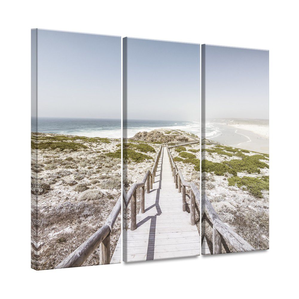 Styler Obraz na plátně - Výhled na pláž 3x 27x75 cm - GLIX DECO s.r.o.