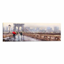 Obraz Styler Canvas Watercolor New York Bridge, 45 x 140 cm GLIX DECO s.r.o.