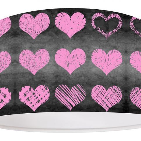 svítidlo black/pink hearts závěsné - Homedesign-shop.com